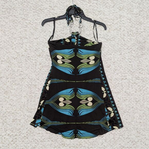 Sky Women's Sz M 100% Silk Halter Top Y2K Retro Boho Club - Picture 2 of 4